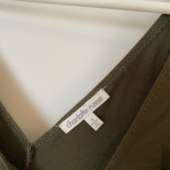 Olive green short dress. Size S. - Picture 2 of 3